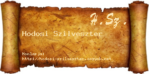 Hodosi Szilveszter névjegykártya